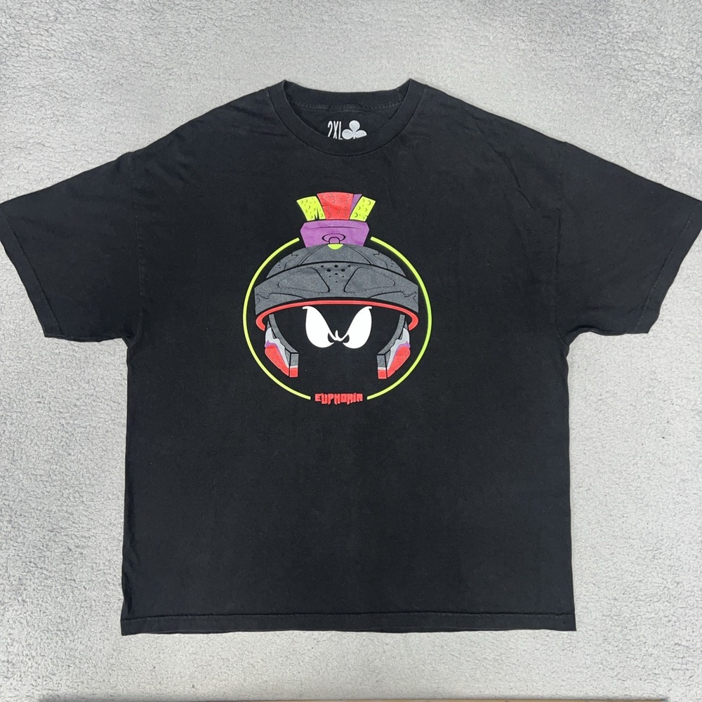 Euphoria Marvin The Martian T Shirt Men's Size 2XL XXL Black Looney Tunes Tee